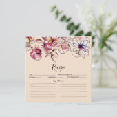 Burgundy en Blue Floral Garland Recipe Card (Staand voorkant)