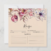 Burgundy en Blue Floral Garland Recipe Card (Voorkant)