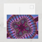 Burgundy en Blue Flower Briefkaart (Voorkant / Achterkant)