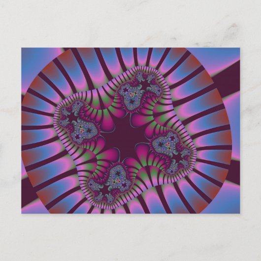 Burgundy en Blue Flower Briefkaart (Voorkant)