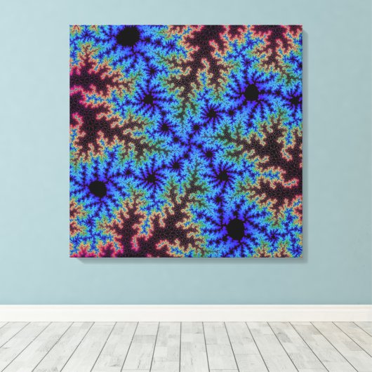 Burgundy en Blue Speckle Canvas Afdruk (Insitu (Houten vloer))