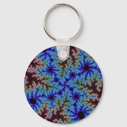 Burgundy en Blue Speckle Sleutelhanger (Voorkant)