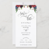 Burgundy en Blue Wedding Save the Date Bladwijzer (Voorkant)