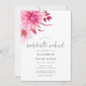 Burgundy en Blush Autumn Bachelorette Weeekend Kaart (Voorkant)