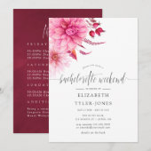 Burgundy en Blush Autumn Bachelorette Weeekend Kaart (Voorkant / Achterkant)