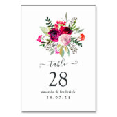 Burgundy en Blush Autumn Fall Wedding Kaart (Voorkant)