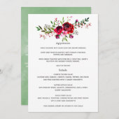 Burgundy en Blush Autumn Fall Wedding Menu (Voorkant / Achterkant)