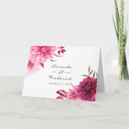 Burgundy en Blush Autumn Fall Wedding Programma (Voorkant)