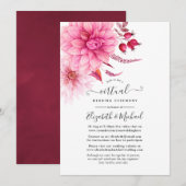 Burgundy en Blush Autumn Herfst Virtual Wedding Kaart (Voorkant / Achterkant)