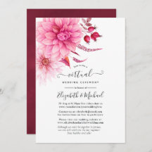 Burgundy en Blush Autumn Herfst Virtual Wedding