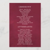 Burgundy en Blush Autumn Wedding Programmakaart (Achterkant)