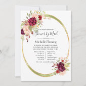 Burgundy en Blush Baby of Vrijgezellenfeest van Ma Kaart (Voorkant)