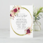 Burgundy en Blush Baby of Vrijgezellenfeest van Ma Kaart (Staand voorkant)