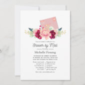 Burgundy en Blush Baby of Vrijgezellenfeest van Ma Kaart (Voorkant)