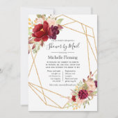 Burgundy en Blush Baby of Vrijgezellenfeest van Ma Kaart (Voorkant)