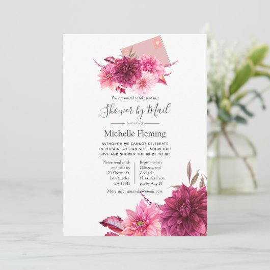 Burgundy en Blush Baby of Vrijgezellenfeest van Ma Kaart (Staand voorkant)