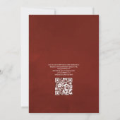 Burgundy en Blush Bloemencode QR Code RSVP Huwelij Kaart (Achterkant)
