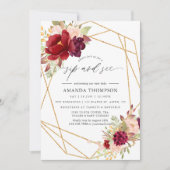 Burgundy en Blush Boho Geometric Sip en Zie Kaart (Voorkant)