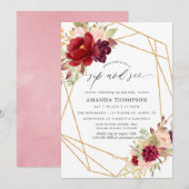 Burgundy en Blush Boho Geometric Sip en Zie Kaart (Voorkant / Achterkant)