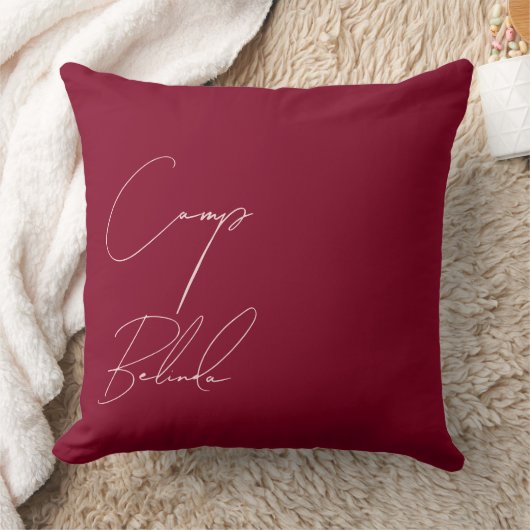 Burgundy en Blush Camp Bruid Aangepaste Bacheloret Kussen (Deken)