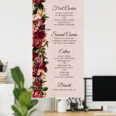 Burgundy en Blush Floral Poster (Thuiskantoor)