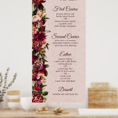 Burgundy en Blush Floral Poster (Keuken)