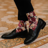 Burgundy en Blush Floral Sokken