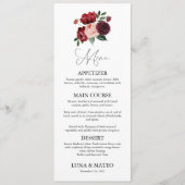 Burgundy en Blush Floral Wedding Menu (Voorkant)