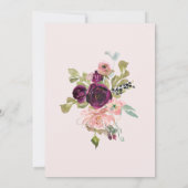 Burgundy en Blush Floral Wedding Save the Date (Achterkant)