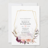 Burgundy en Blush Geometric Bridesmaids Luncheon Kaart (Voorkant)