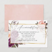 Burgundy en Blush Geometric Wedding Accommodatie Informatiekaartje (Voorkant / Achterkant)