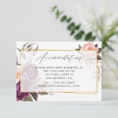 Burgundy en Blush Geometric Wedding Accommodatie Informatiekaartje (Staand voorkant)