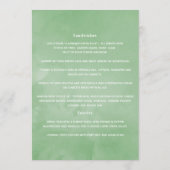 Burgundy en Blush Herfst Huwelijk Menu (Achterkant)