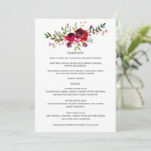 Burgundy en Blush Herfst Huwelijk Menu (Staand voorkant)