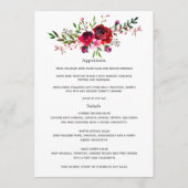 Burgundy en Blush Herfst Huwelijk Menu (Voorkant)