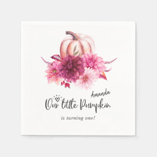 Burgundy en Blush Herfst Pompoen Verjaardag Servet