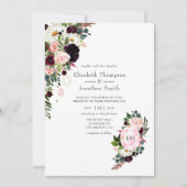 Burgundy en Blush Pink Diamond Monogram Weddenscha Kaart (Voorkant)