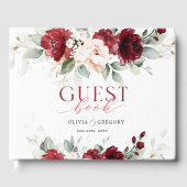 Burgundy en Blush Pink Floral Wedding Gastenboek (Voorkant)
