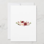 Burgundy en Blush Pink Floral Wedding Kaart (Achterkant)