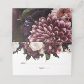 Burgundy en Blush Pink Floral Wedding Plaatskaartje (Buitenkant ongevouwen)