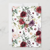 Burgundy en Blush Pink Rose Vrijgezellenfeest Kaart (Achterkant)