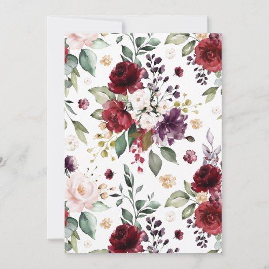 Burgundy en Blush Pink Rose Vrijgezellenfeest Kaart (Achterkant)