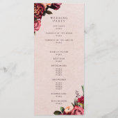 Burgundy en Blush Plat Programma Programmakaart (Achterkant)