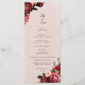 Burgundy en Blush Plat Programma Programmakaart (Voorkant)