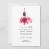 Burgundy en Blush Pop Fizz Clink Vrijgezellenfeest Kaart (Voorkant)