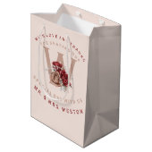 Burgundy en Blush Rozen Dank je Medium Cadeauzakje (Achterkant Gekanteld)