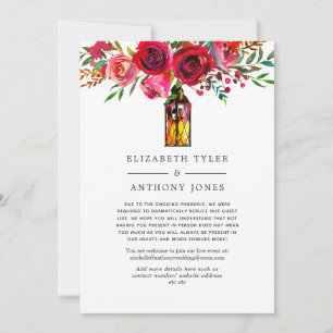 Burgundy en Blush Trouwfeest met Beperkte Gastlijs Aankondiging