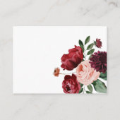 Burgundy en Blush Wedding Details Enclosure Card Informatiekaartje (Achterkant)