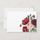 Burgundy en Blush Wedding RSVP Kaartje (Achterkant)