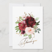 Burgundy en Blush Wedding Sjabloon Kaart (Achterkant)